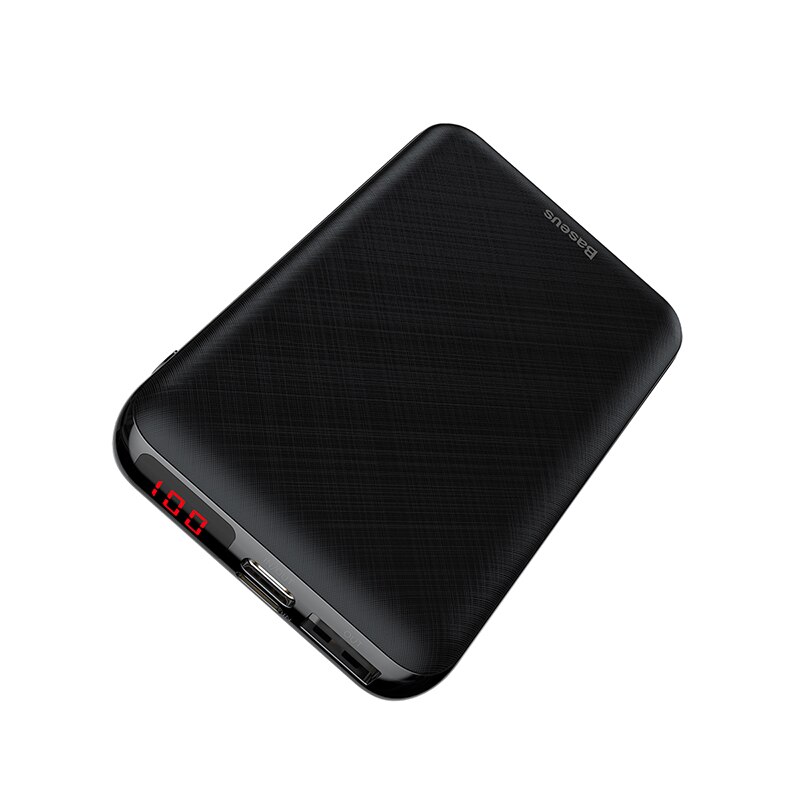 Baseus 10000 mAh USB PD 3A Schnelle Lade Power Bank Für iPhone Xs Xs Max USB Aufladen Power Für Samasung xiaomi Huawei Bank: Black