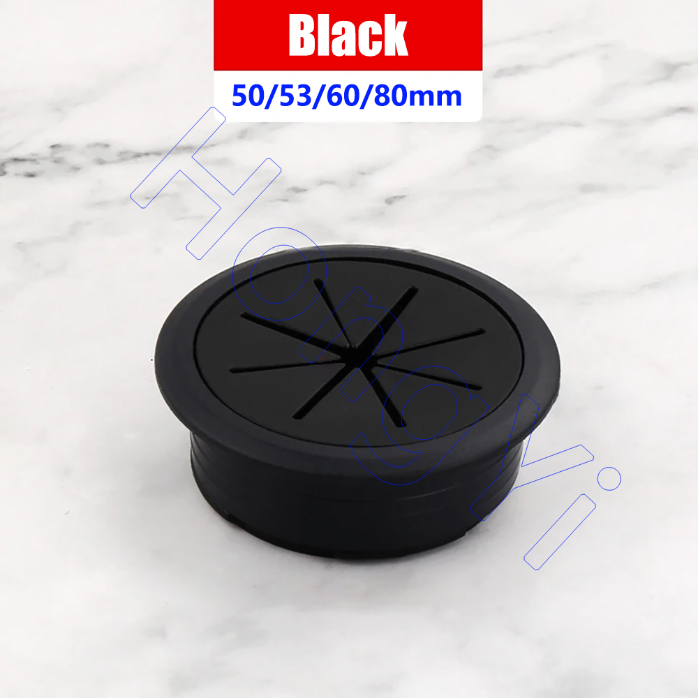 1Pcs Desk Wire Organizer Cable Hole Cover ABS+Rubber Cord Grommets 50mm/53mm/60mm/80mm for Office Furniture Cable Passing: Ivory / 35mm