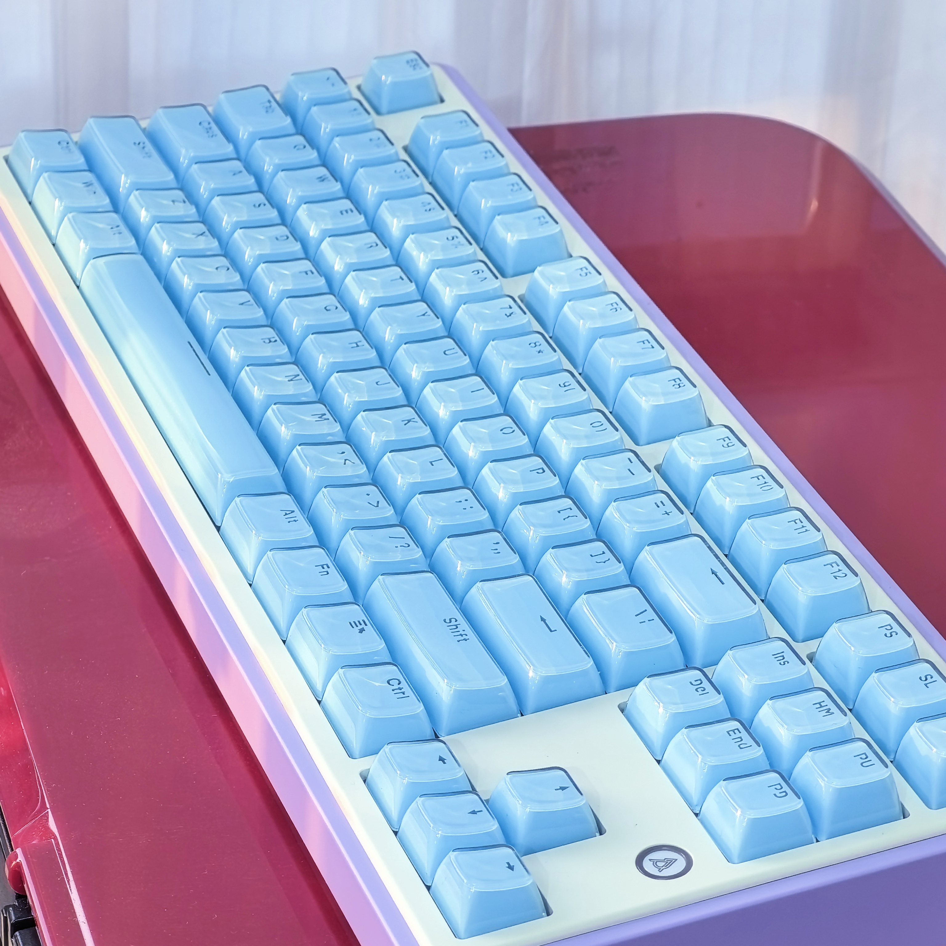 Capuchons de touches translucides ronds en MSI, profil OEM pour clavier mécanique, aucun MX, touches rétroéclairées en cristal de glace, barre d'espace ISO