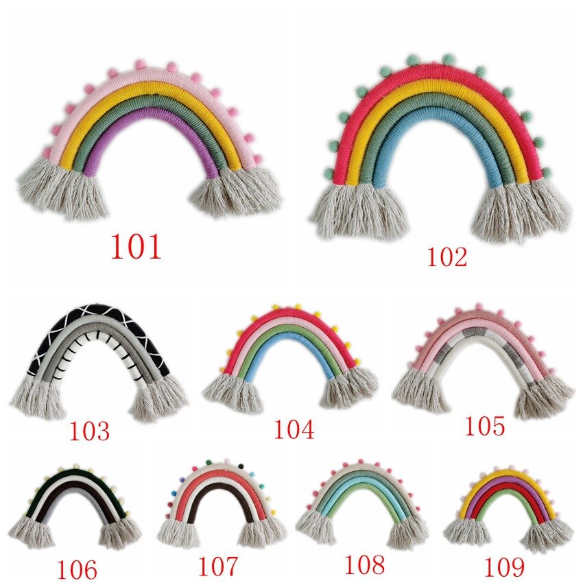 Boho Opknoping Decor Babybed Tent Klamboe Decoraties Lit Enfant Kleurrijke Regenboog Nordic Baby Meisje Jongen Kamer Decoratie