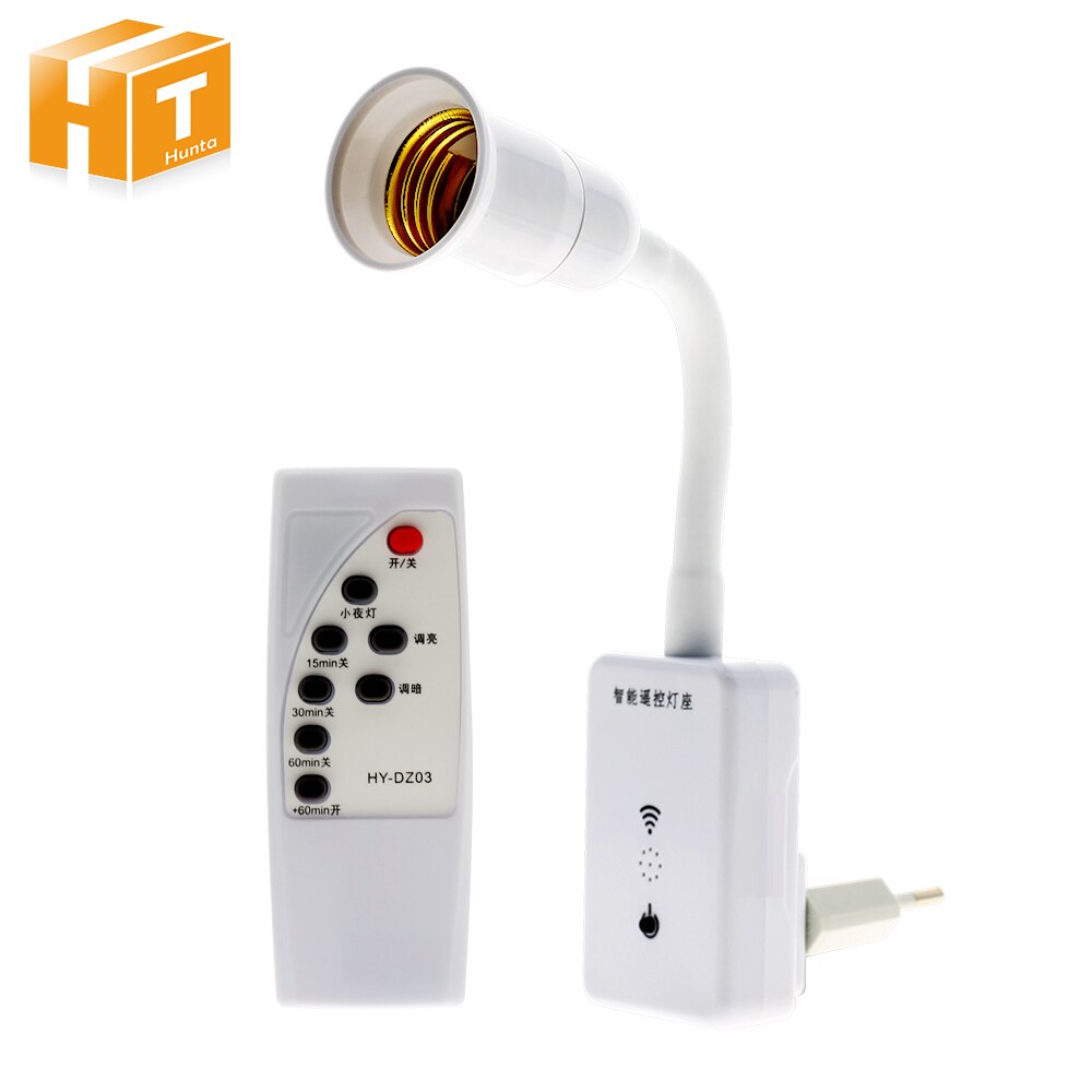 E27 Socket Wireless Remote Control Lamp Holder Time Dimmer LED Bulbs Switch Night light Base 220V