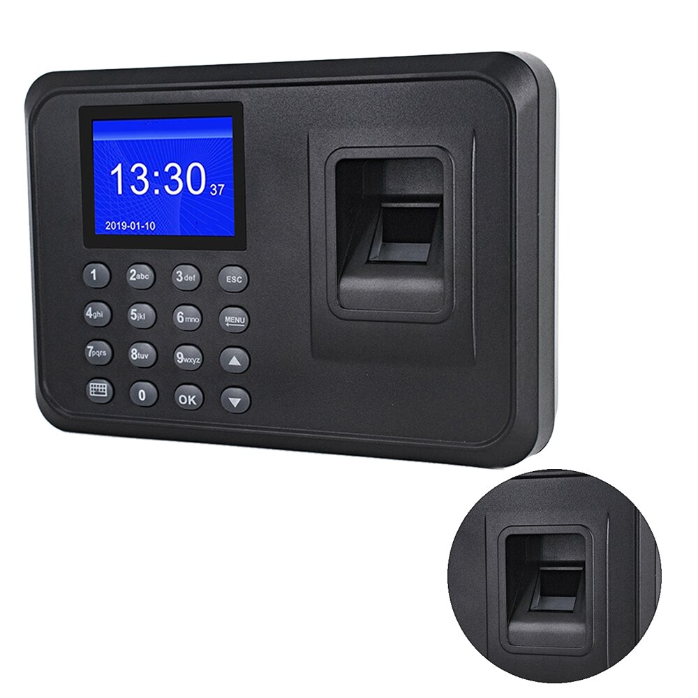Multi-language Fingerprint Time Attendance System Clock Recorder Employee Recognition Recording Device Electronic Machine