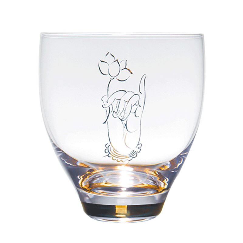 150ml zen handmålad buddha hand lotus kopp värmebeständig glas tekopp master kopp te skål kung fu te set teware drinkware