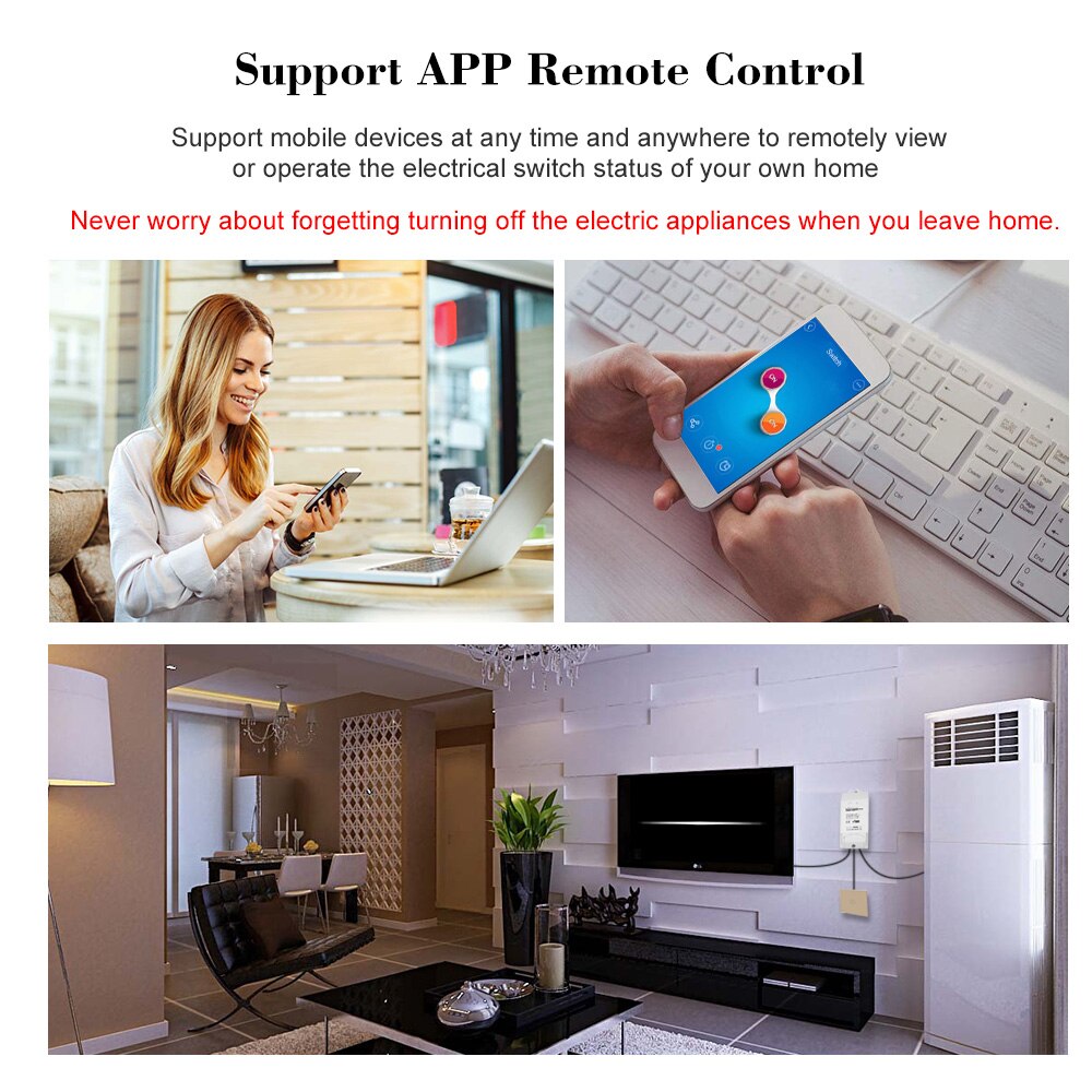 Sonoff diy 2 kanaler trådløs wifi switch app kontrol smart switch til smart home automation modul fungerer med alexa 10a/2200w