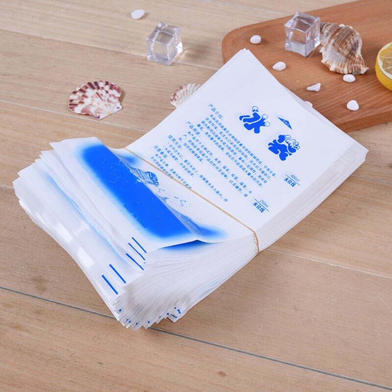 10 pçs/lote reutilizável gel saco de gelo seco frio bloco de gelo plástico isolado saco térmico para comida bebida lancheira gel físico saco de gelo frio