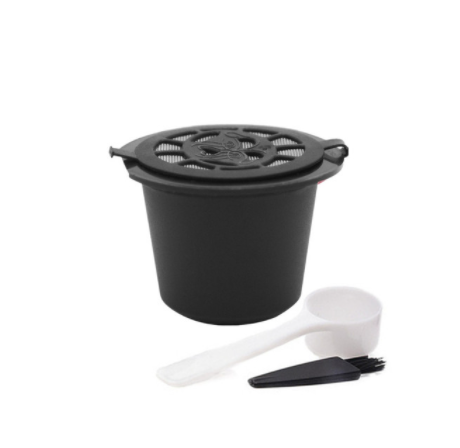 ICafilas-filtros de café para cafetera Nespresso, cápsula de plástico rellenable, reutilizable, Nescafé: Gris oscuro