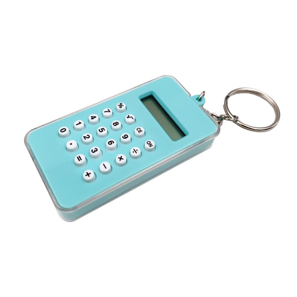 Mini Digital Calculator Kids Electronic Calculator with Keyring ABS Digital Display Pocket Calculator calculadora калькулятор: Green