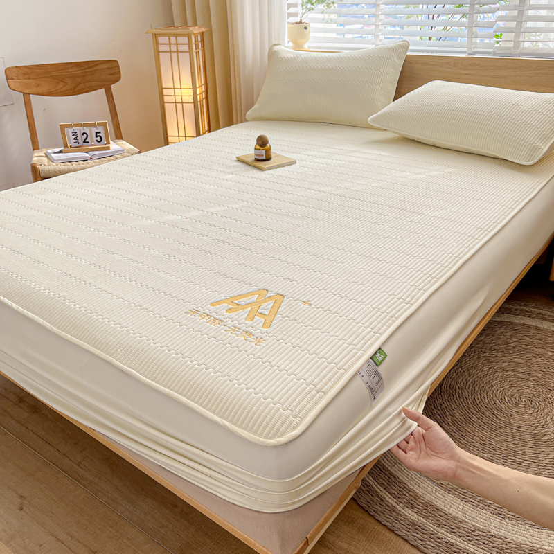 Premium åndbart madrasbetræk luksus madrasbeskytter allergivenlig lydløs senglagen, enkelt dobbelt familiestørrelse: 1.0m (3.3 fod) seng / Hvid