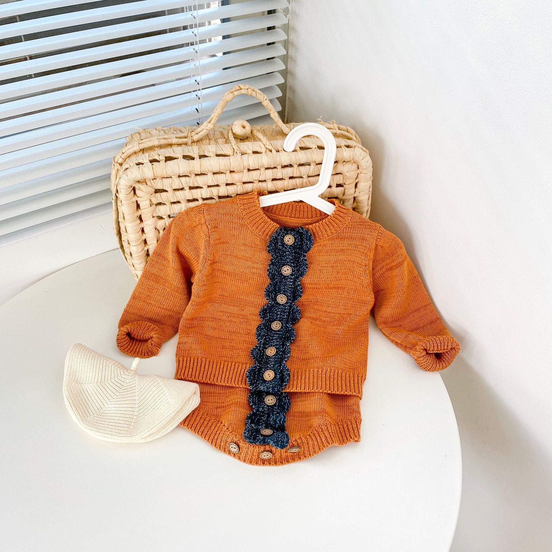 Zoete Meisje Bloem Trui Herfst Baby Lange Mouw Gebreid Vest Peuter Katoen Bodysuit Meisjes Trui Jas