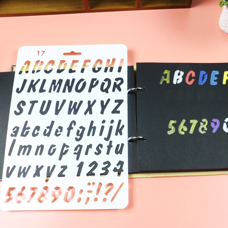1 sztuk kreatywny DIY litery styl z dziurką kwiaty rysunek instrukcja szablon do malowania Album Scrapbooking szablon ikona dzieci prezent