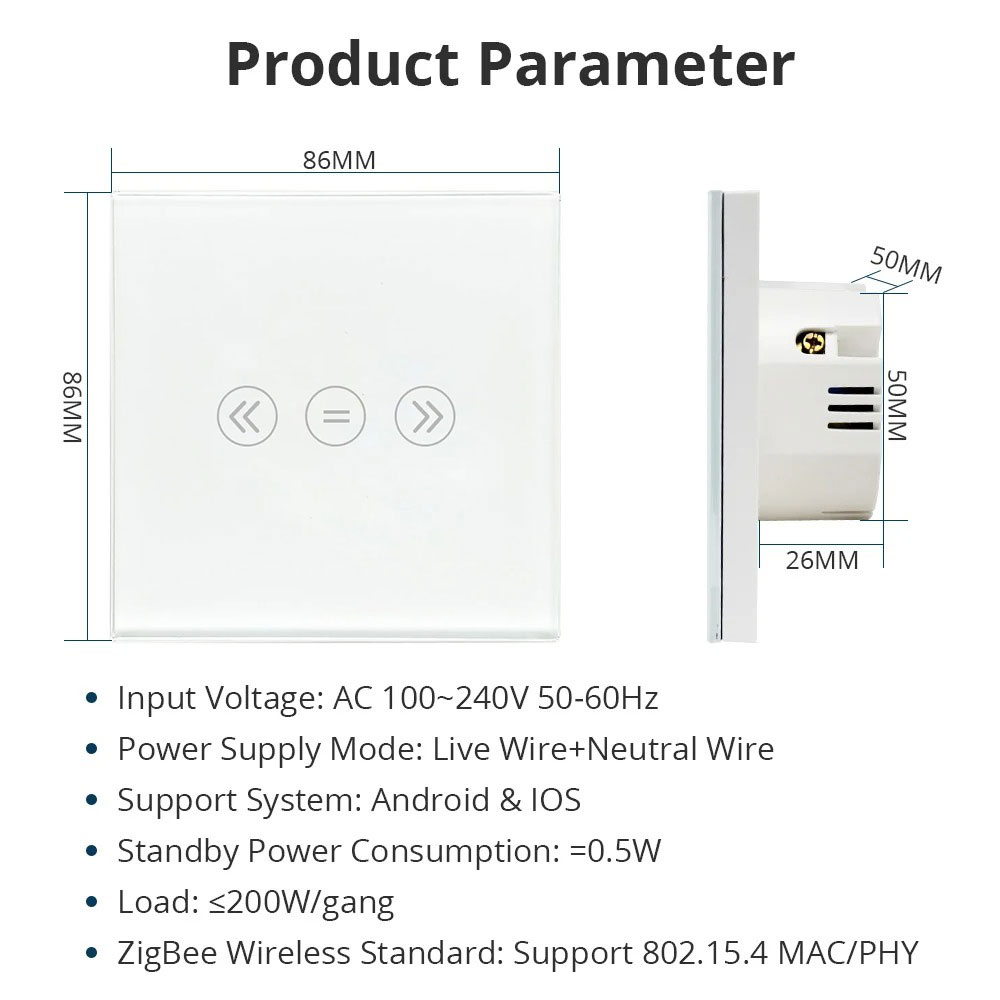 Zemismart Zigbee Curtain Switch Work with Tuya Timer Control For Electric Curtain Motorized Roller Shade Blinds Alexa Google