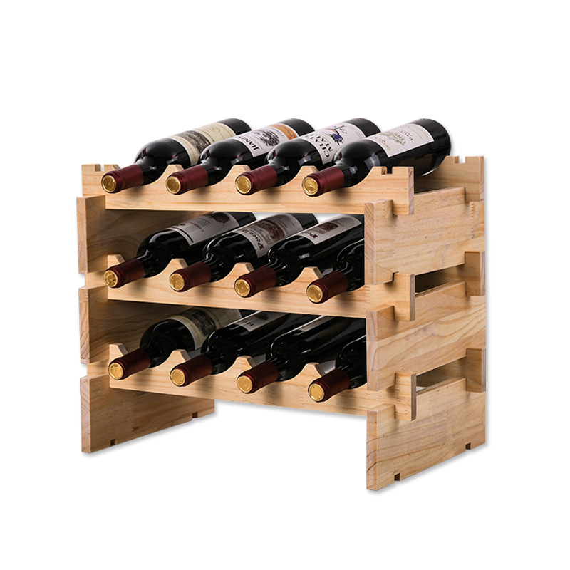 One-layer European wine rack solid wood wine rack non-wall hanging wine rack DIY bar accessories home bars