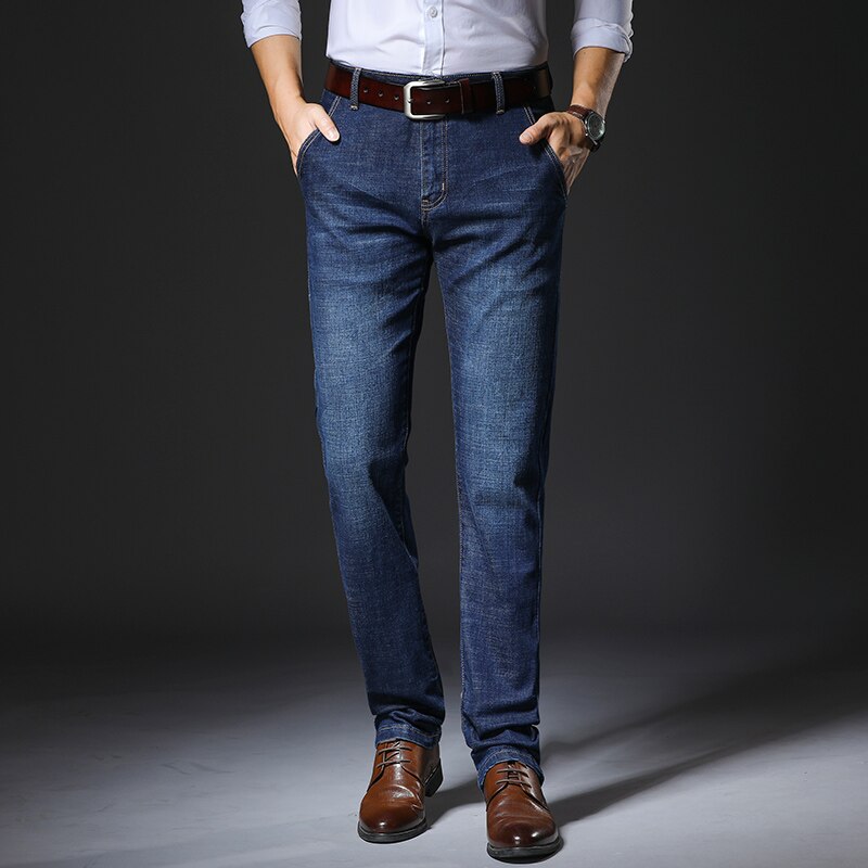 Coodrony brand herre jeans efterår vinter denim bukser mænd tøj streetwear forretning afslappet lige bukser  c9010: 38