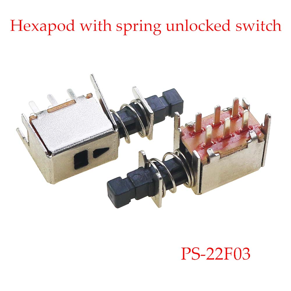 PS-22F03 Right Angle PCB Latching Push Button Switch with Cap DPDT Double Pole Self/No-Locking Key Power Switches 6Pin A03: 3XL / Brown