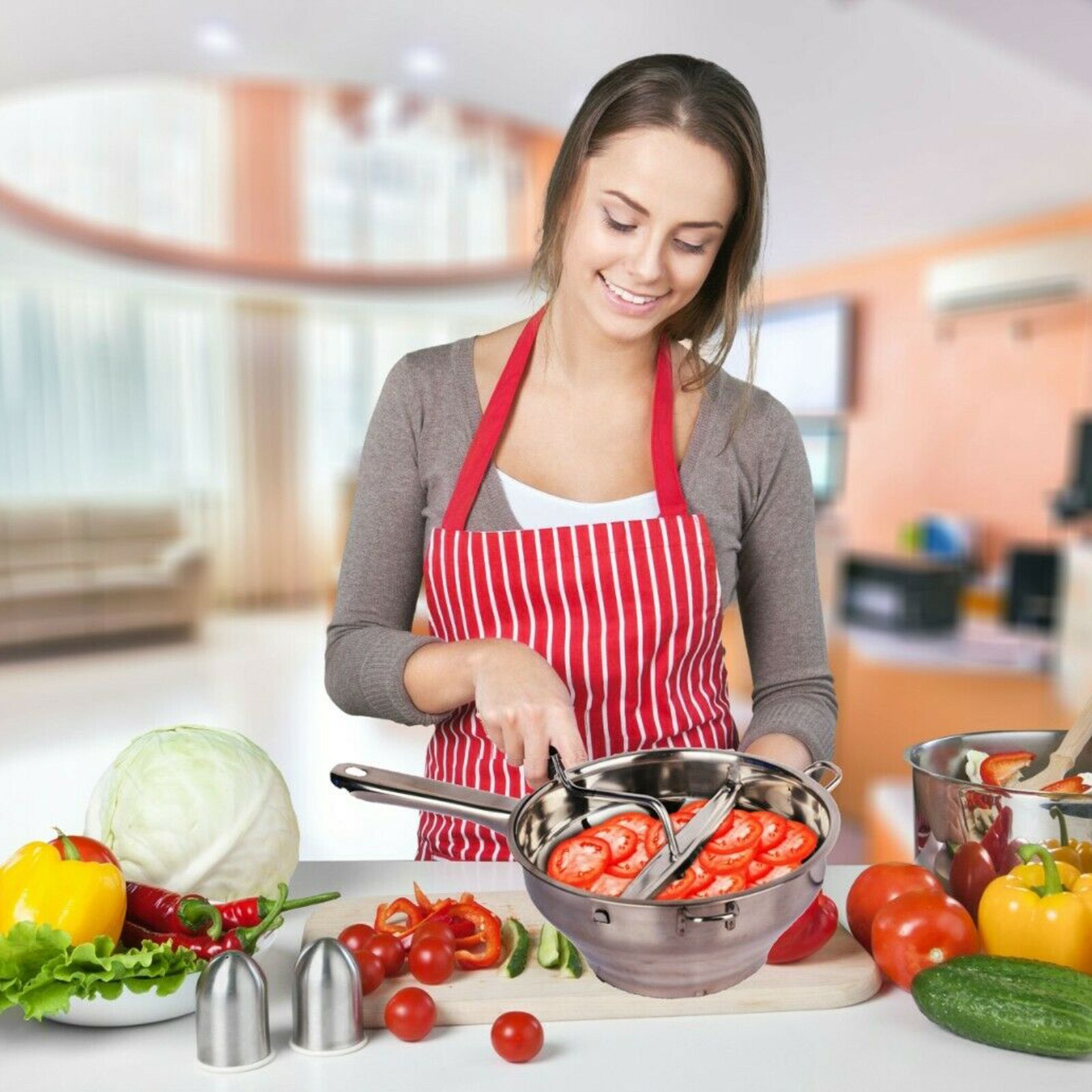 Wielofunkcyjny młynek robić żywności ręczny młynek robić ziemniaków ze stali nierdzewnej młynek robić warzyw z 3 tarczami robić frezowania