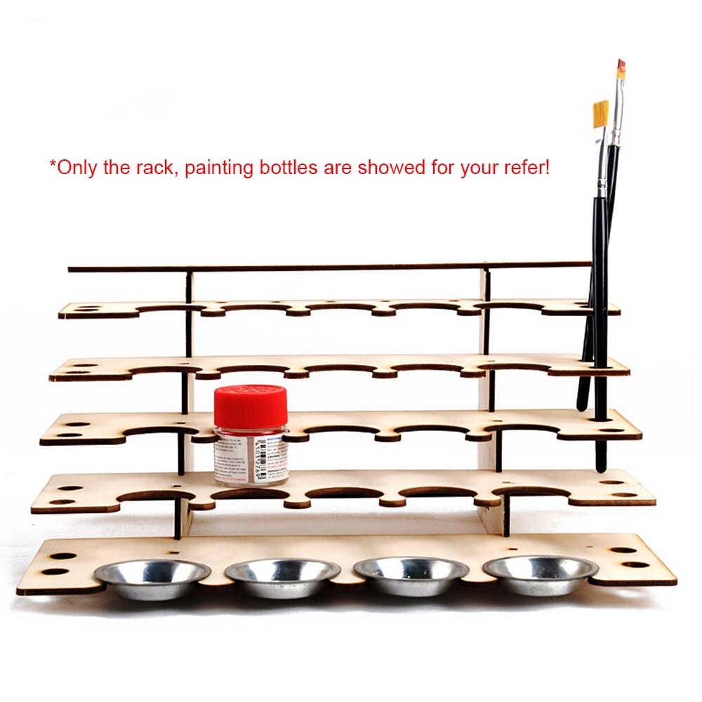 DIY Houten Verf Rack Stand Schilderij Inkt Fles Opslag Houder Organizer Pigment Plank Schilderijen Beugel Borstels Tool Stand