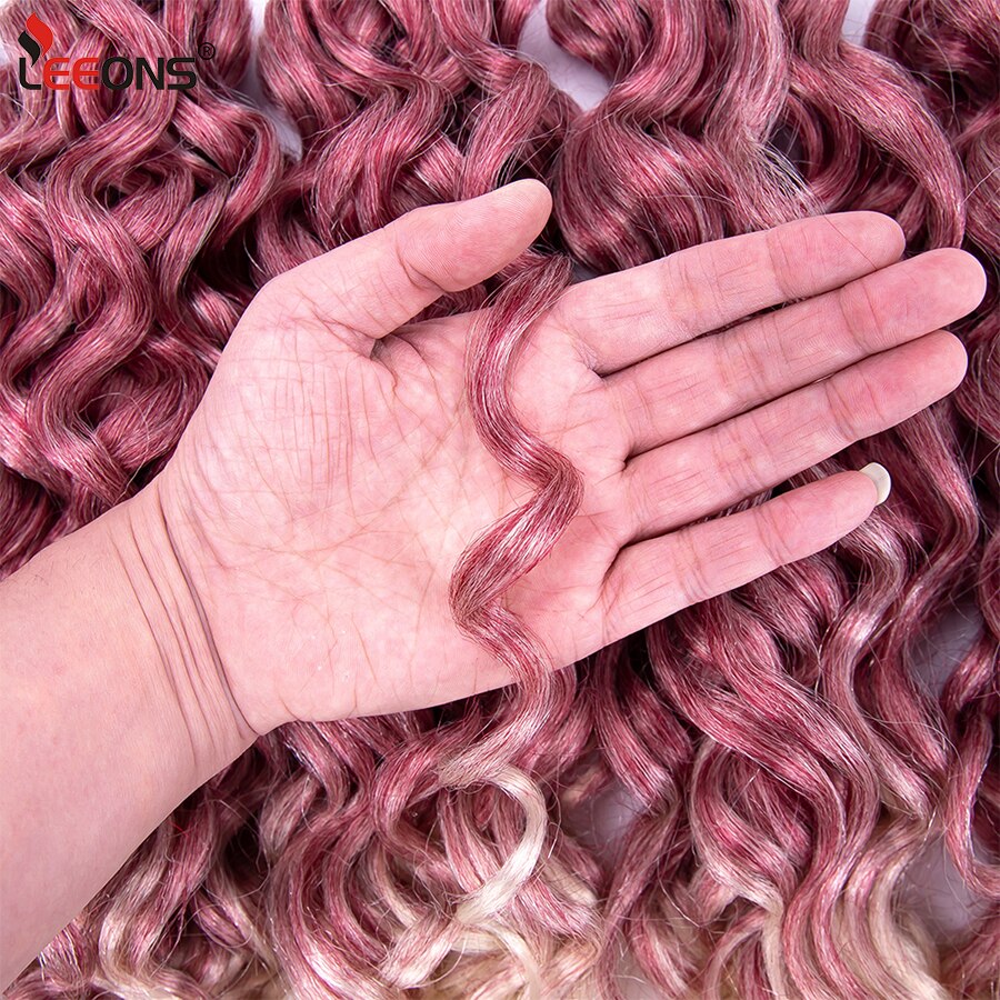 Synthetic Braiding Hair Extensions 18 Inch Ocean Wave Crochet Braid Hair Hawaii Afro Curls Natural Matt Heat Resistant Fiber