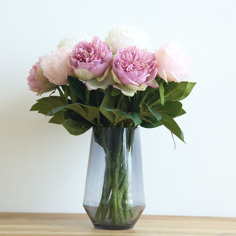 42cm konstgjord pion blomma gren hem trädgård dekoration tillbehör baby shower födelsedagsfest tillbehör flores artificiais