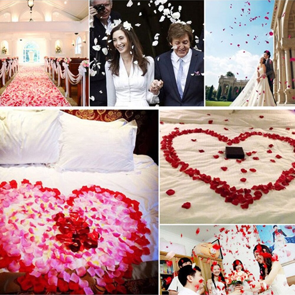 Pétalos y hojas de flor de rosa de seda, 1000 Uds., flores artificiales manuales hechas a mano, suministros y decoraciones para fiestas de boda