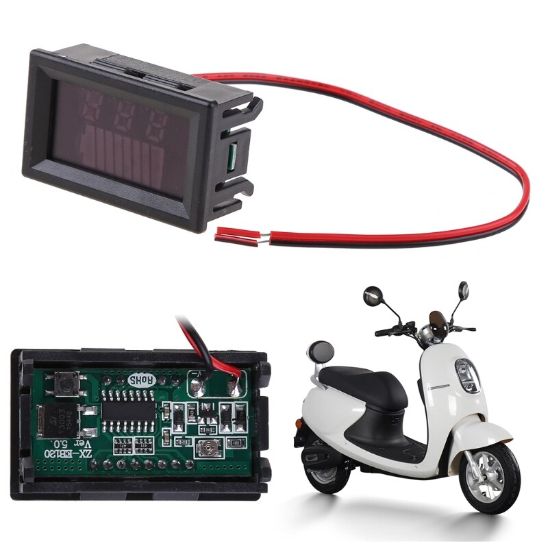 Dc 12v-72v bly-syre digitalt batterikapacitet indikator opladningstester voltmeter
