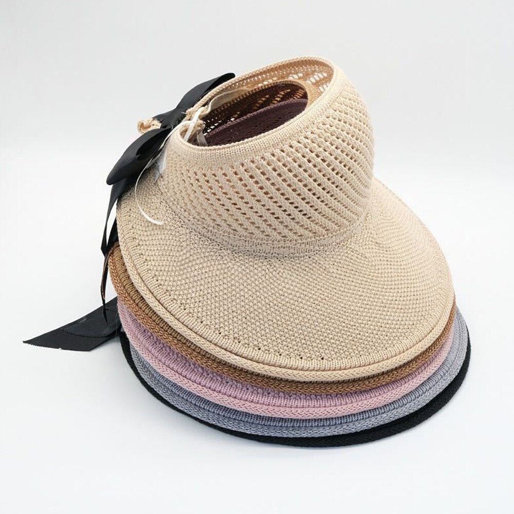 Summer Female Sun Hats Big Brim Classic Bowknot Foldable Straw Hat Casual Outdoor Beach Cap For Women UV Protected Hat