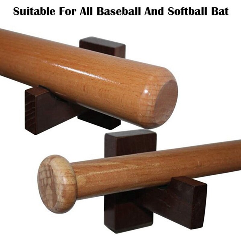 Baseball Bat Display Wall Mount, Baseball Bat Wall Mount Holder, Softball Bat Hanger Horizontal Wall Rack