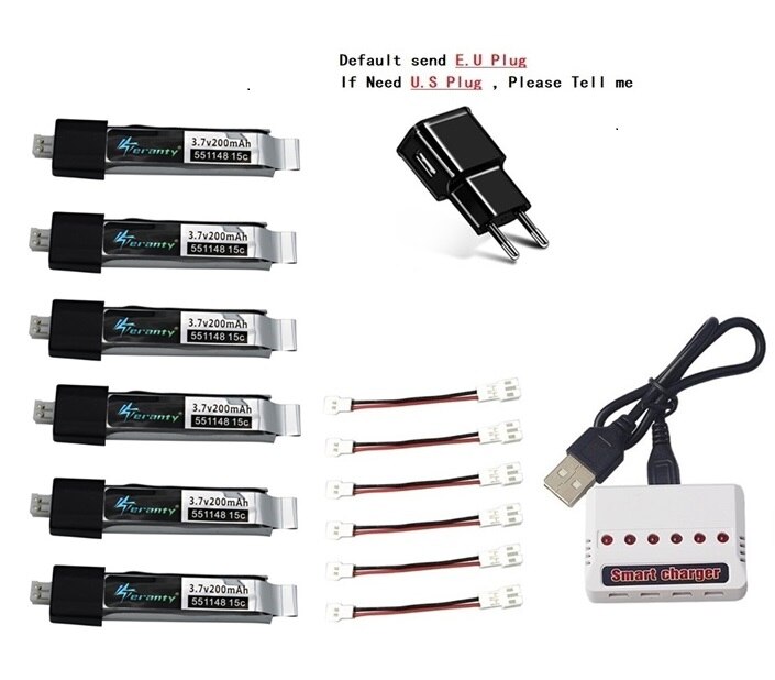 Upgraded 3.7V 200mAh For V911 F929 F939 Battery with (6 in 1) USB Charger for WLtoys V911 F929 F939 RC Helicopter 551148 Battery: Light yellow