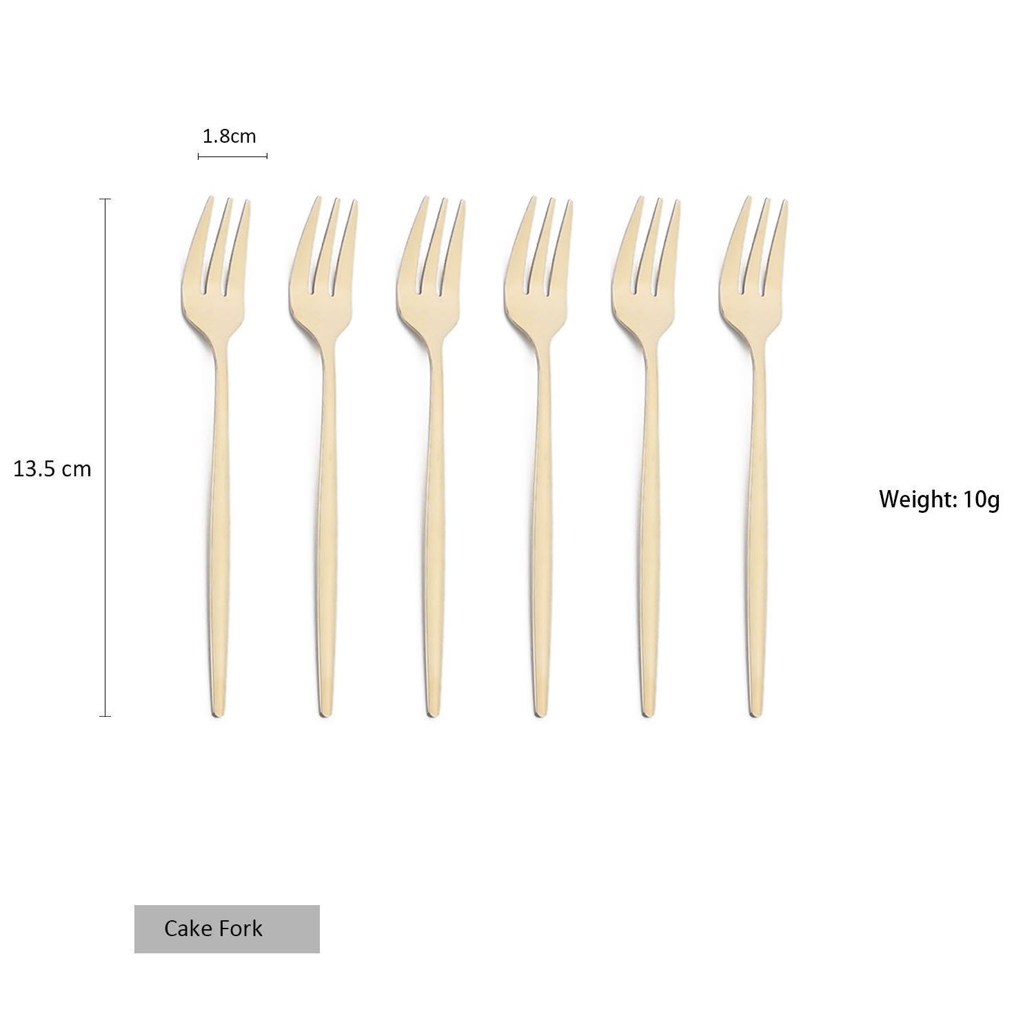 Juego de Mini tenedor para fruta, pastel, aperitivos, té de acero inoxidable, tenedor de fruta, tenedor de postre de arcoíris, tenedor pequeño dorado para ensalada, vajilla, 6 uds.: YELLOW