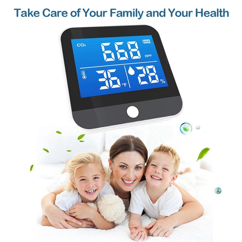 JHD-Portable Air Monitor Temperature Humidity Monitor Infrared NDIR CO2 Detector Indoor CO2 Detection