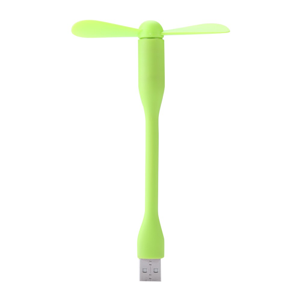 USB Fan Flexible Portable Mini Fan For Power Bank Notebook Computer Summer Gadget: Green