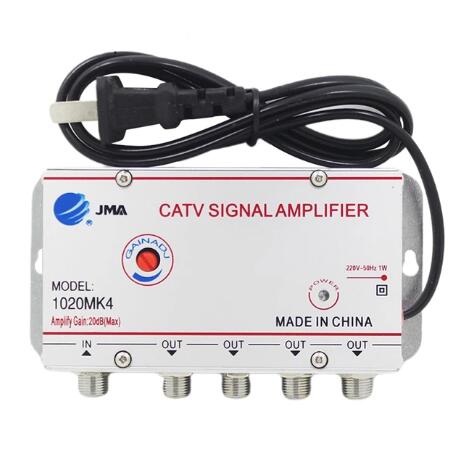 Adjustable 1 In 2/3/4/6/8 Out Cable TV Splitter Amplifier 20dB Digital TV Antenna Signal Booster 45Mhz to 860MHz 220V: green