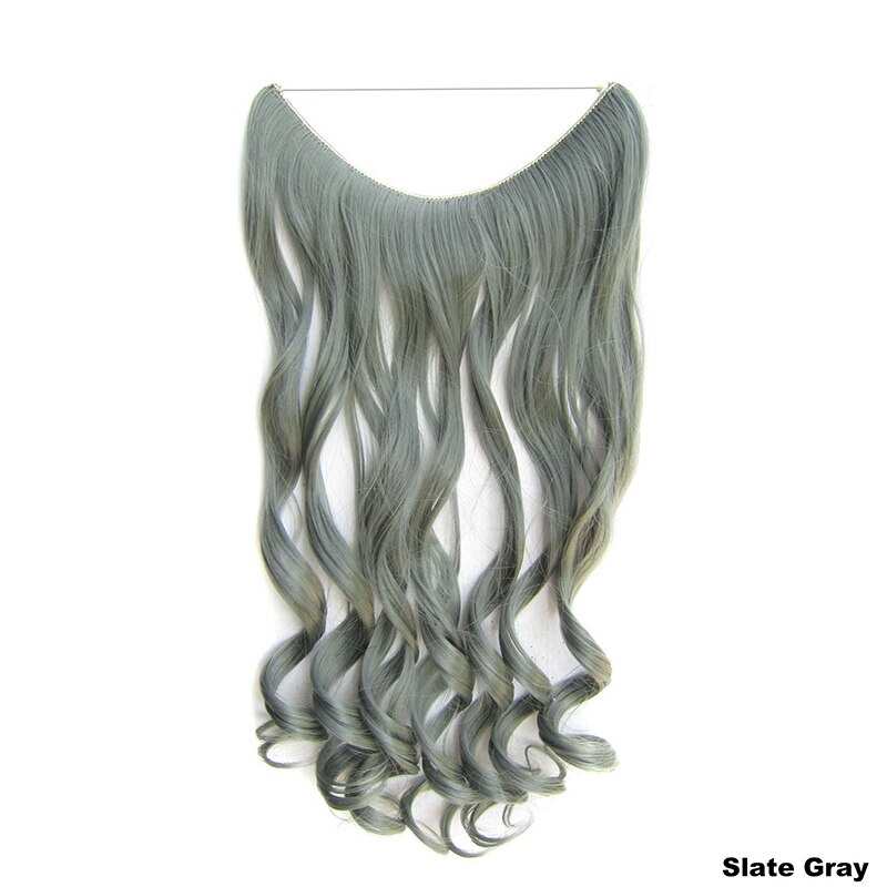 Similler-extensiones de cabello sintético para mujer, hilo Invisible de 24 pulgadas, sin Clips, rizado largo, línea de pescado secreta, 100g
