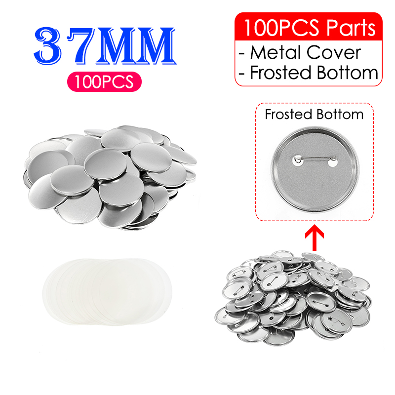 100Set leere Abzeichen Pin Button Maker Herstellung von Teilen liefert 25mm 32mm 37mm 44mm 58mm DIY Button Herstellung für Punch Press Maschine