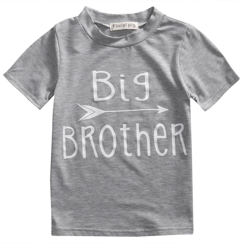 Pudcoco Baby freundlicher Mädchen Jungen Kurzarm Baumwolle T-Hemden oben buchstabedruckes Große Bruder Schwester: Bruder / 4T
