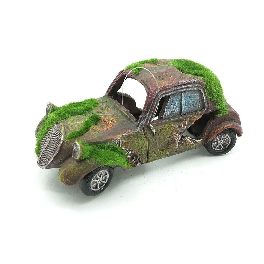Fish Tank Car Ornament Imitation Resin Moss Vintage Old Car Aquarium Decoration Pet Aquarium Fish Tank Landscape Decor Supplies