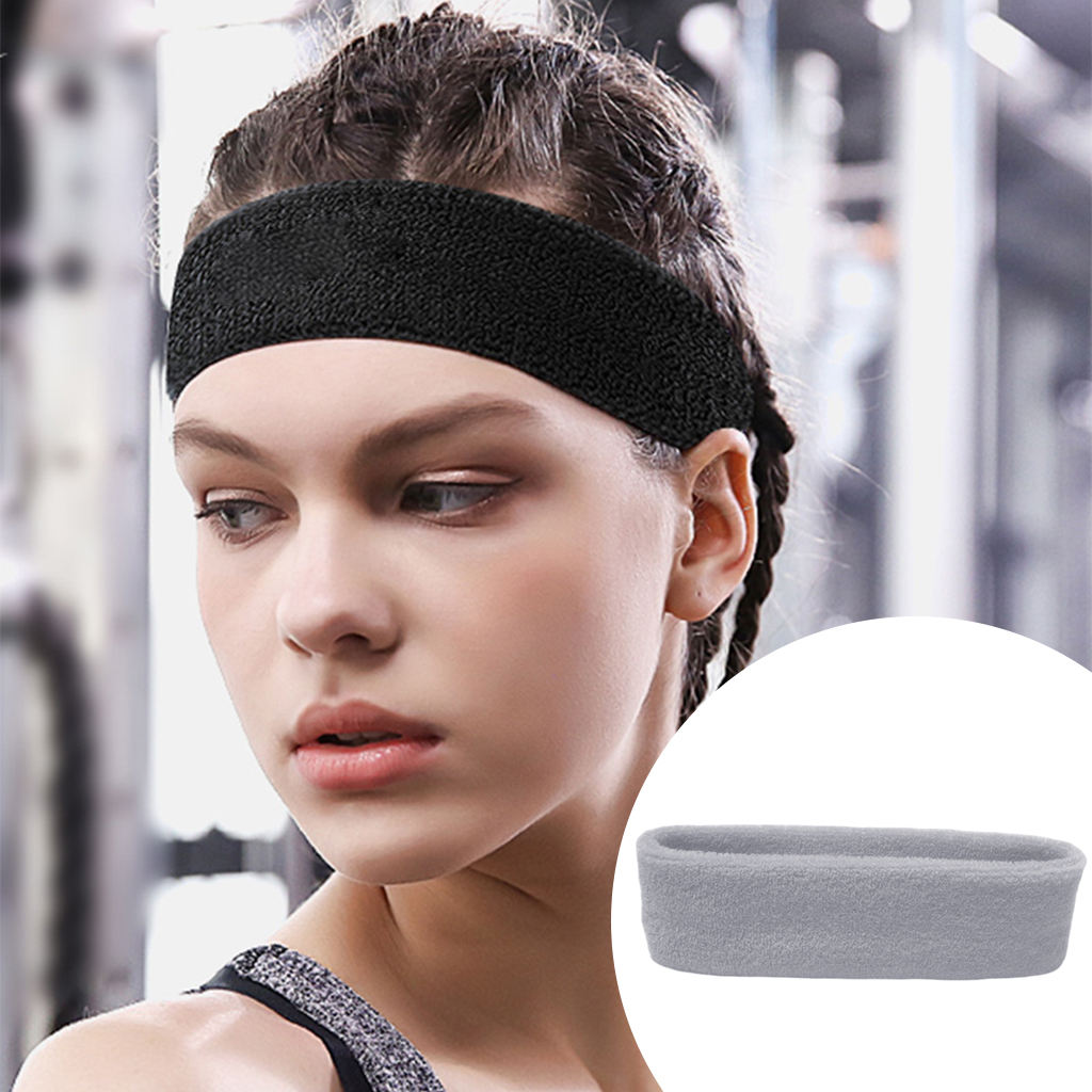Bandas de sudor, toalla deportiva, diadema fina elástica para lavado, baño y salón: Grey