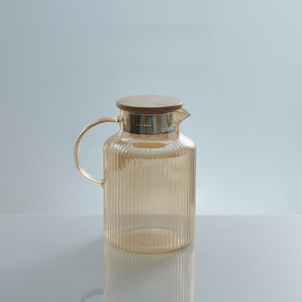 Glass Water Pitcher Cup Set Water Bottle Nordic Kitchen Juice Jug Household Heat Resistant Kettle Large Capacity Teapot Set Cups: amber 1 jug