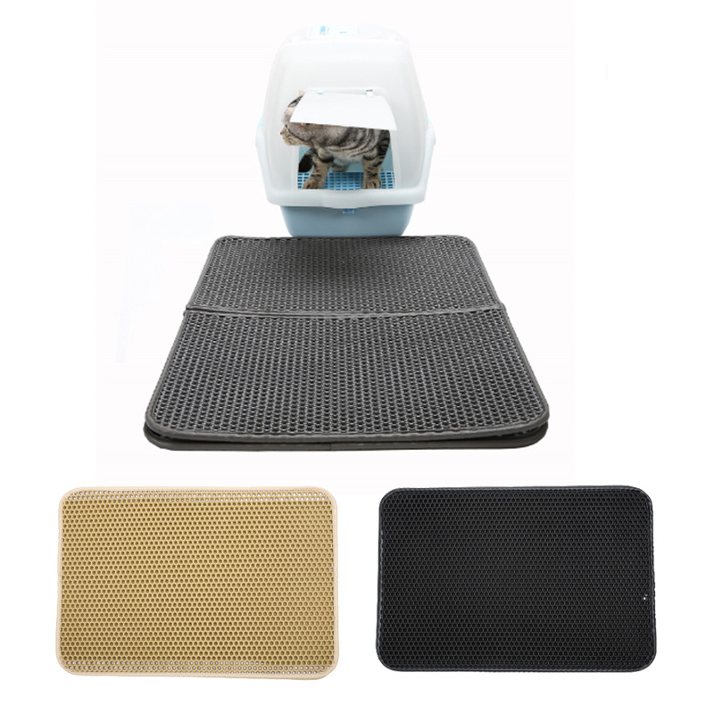 Cat Litter Mat Litter Pet Trapping Mat Double Layer Honeycomb Waterproof Litter Cat Uineproof Trapper Mat For Cat Litter Boxes