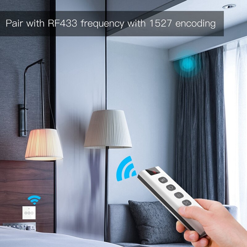 Curtain Accessories Emitter 9 Channel RF433 Remote Control for WiFi Curtain Switch RF Roller Blinds Module