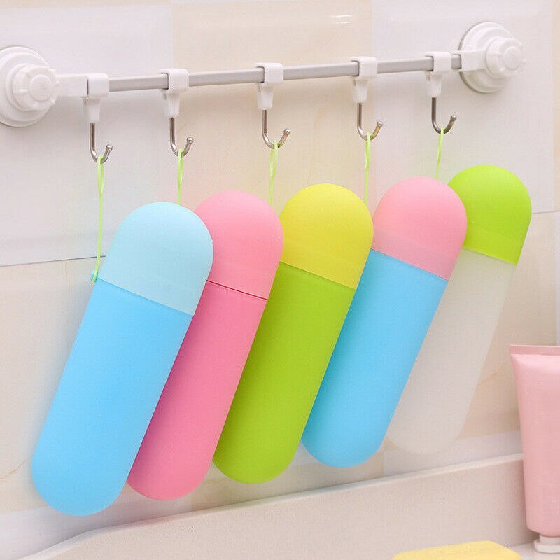 Soporte de vaso de plástico para pasta de dientes, caja de cubierta portátil, accesorios de baño, taza de almacenamiento, suministros para el hogar, senderismo y acampada