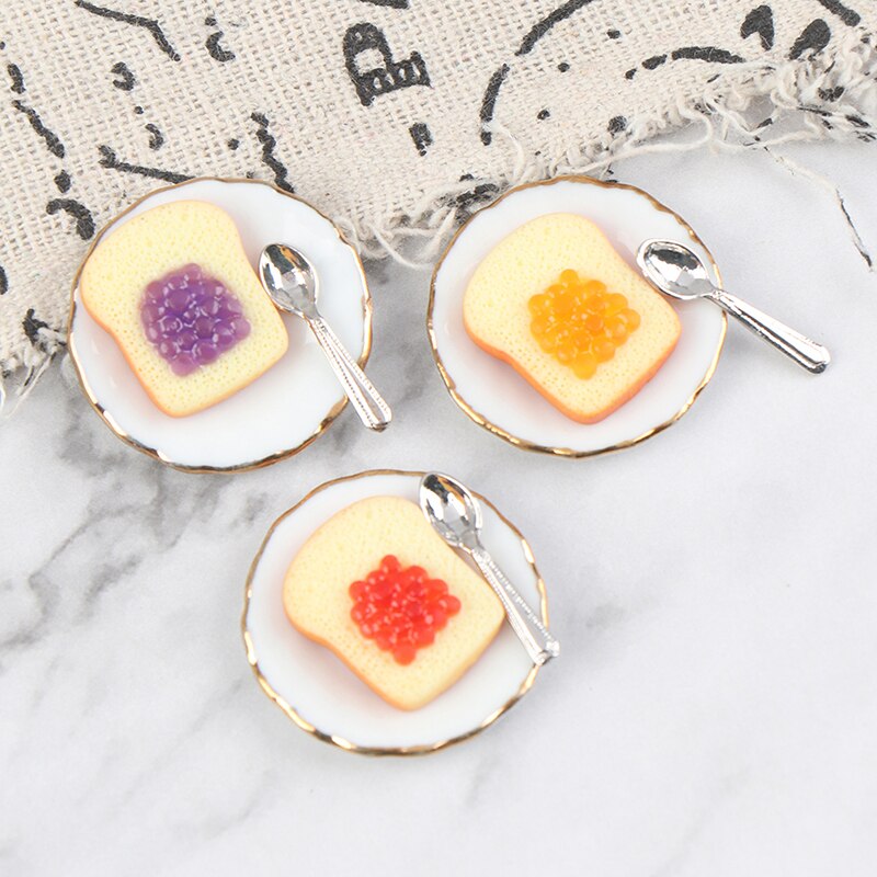 1/12 Mini Breakfast Egg Toast Coffee Cup Model Miniature Dollhouse Play Food Kitchen Restaurant Accessories Doll Toys Random