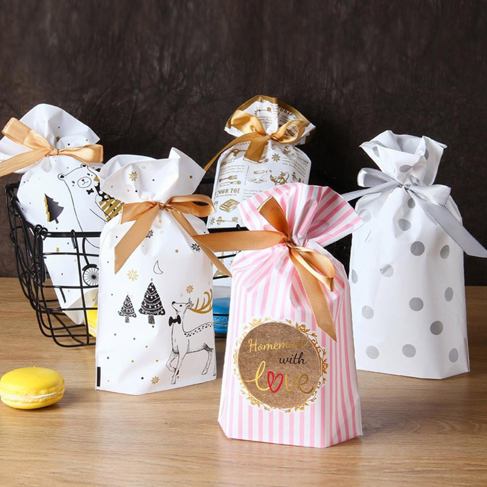 500Pcs Kraft Papier Zelfgemaakte Met Liefde Stickers Scrapbooking Ronde Zelfklevende Stickers Handgemaakte Seal Labels Sticker