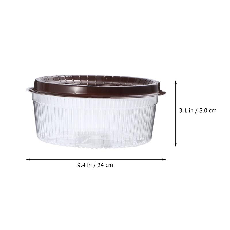10/20PCS Transparent Plastic Cake Pastries Box 8 Inch Muffin Holders Cupcake Cases Boxes Round Cake Box (Black)