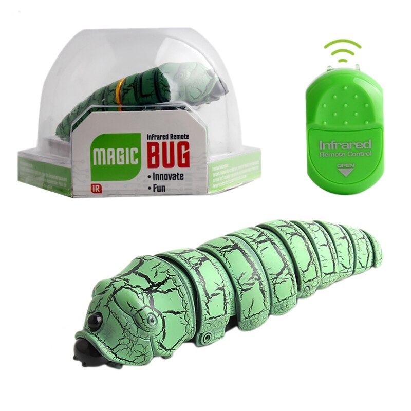 Infrared Remote Control Caterpillar Toy Funny Rc Animal Toy Novelty Gaggle Toy Tricky Toys Reptile Insect Electric: green
