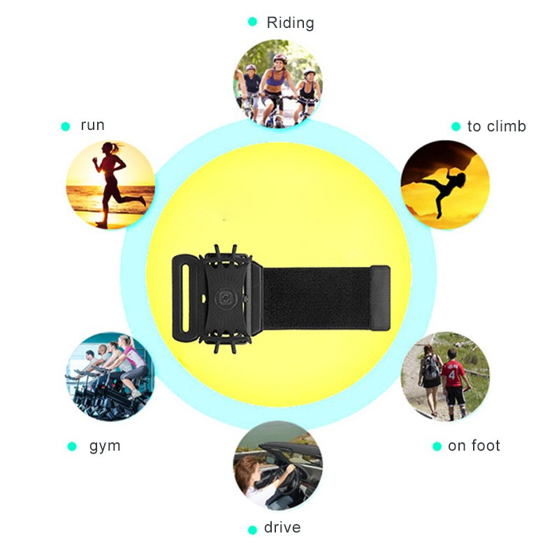 3.5 to 6 Inches Running Phone Wristband 180 Degree Rotatable Free Hand Bag Belt Wrist Strap Cycling Gym Arm Band Bag EDF