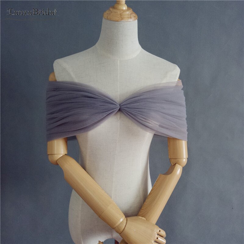 Burgund/Champagner/Blau/Schwarz/Rosa/Grau Einfache Tüll Hochzeit Boleros Schöne Elegante Schal Anzug Für fehlschlag Size80-93cm DJ107