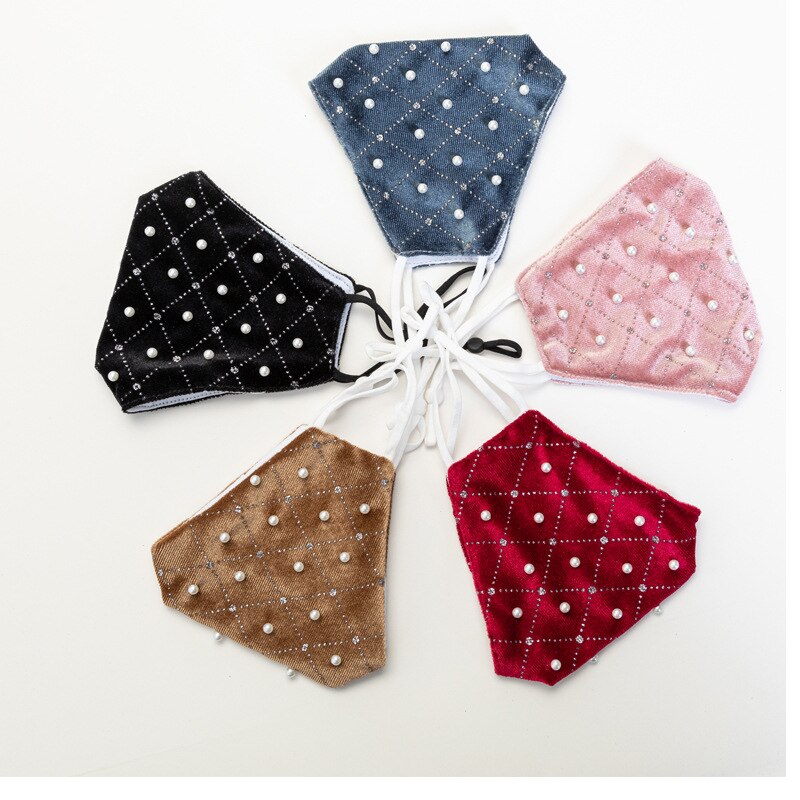 Masque élastique avec strass, décoration pour le visage, bijoux, à la , en cristal scintillant, de fête, Bandana,
