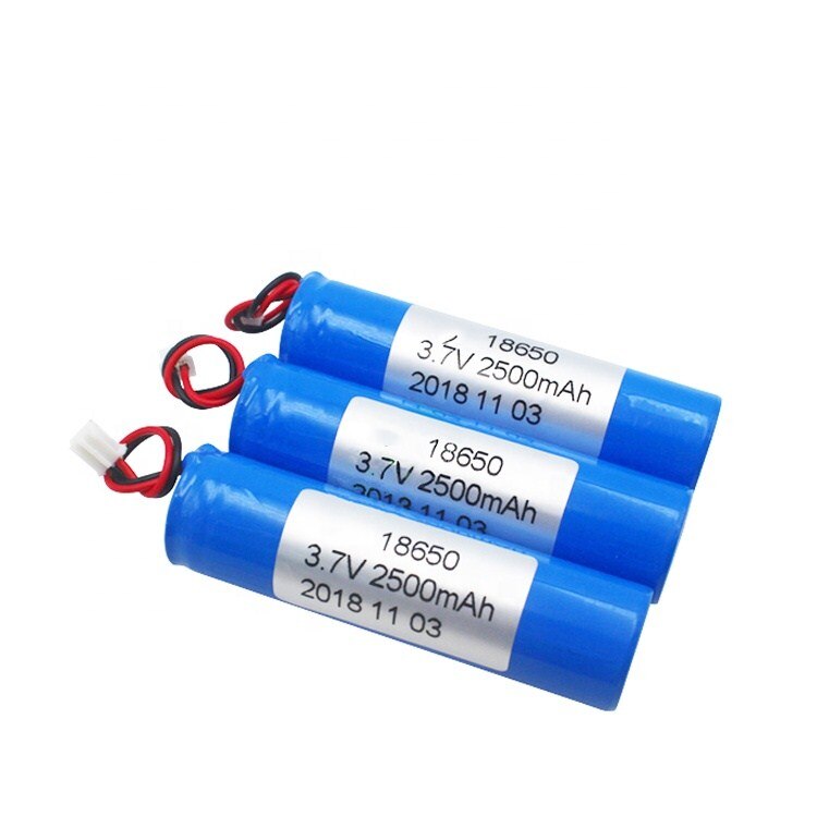 3 stk/parti 3.7v 18650 2500 mah 1 s 1p li-ion batteri med printkabler og jst  ph2.0 stik
