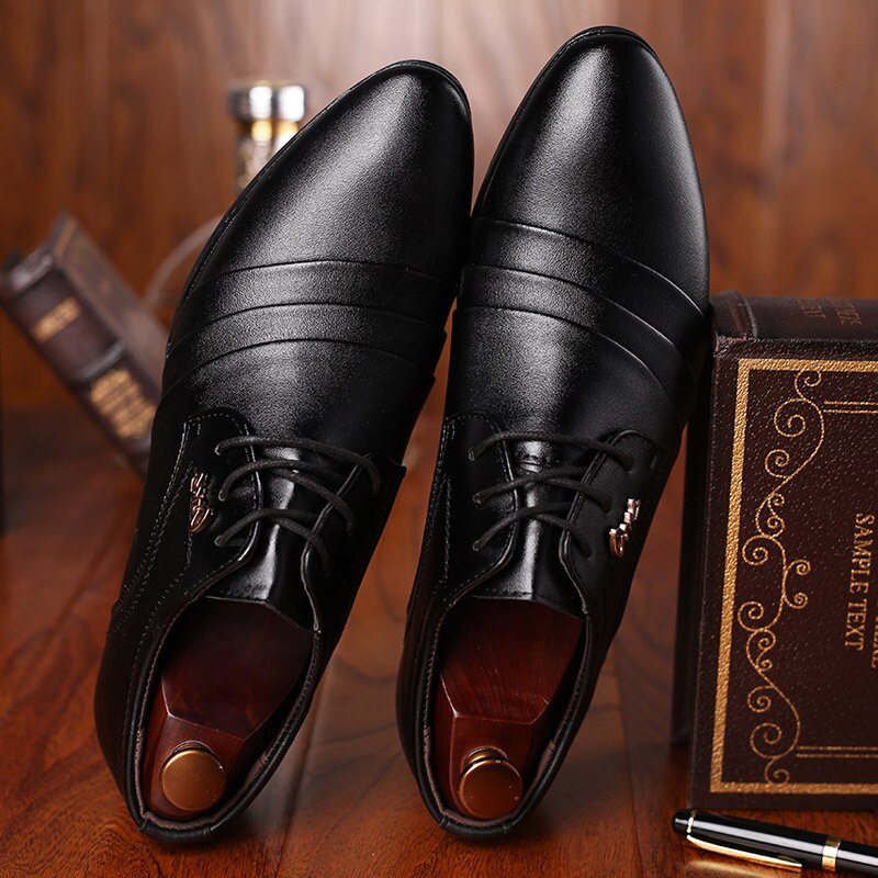 Mazefeng hommes chaussures en cuir mâle chaussures décontractées robe richelieu chaussures printemps bottines Vintage classique mâle décontracté en cuir baskets