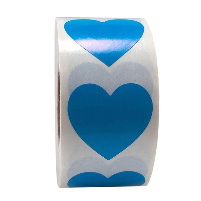 Heart Red Stickers Seal Labels 50-500pcs Labels Stickers Scrapbooking For Package And Wedding Decoration Stationery Sticker: Blue-50pcs